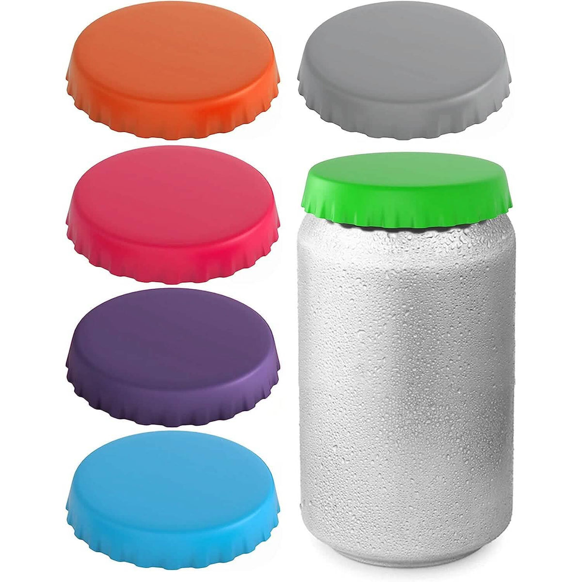 6-Pack: Silicone Can Lids Fits Standard Soda Cans Purple Kitchen Tools & Gadgets - Tophatter Daily Deals