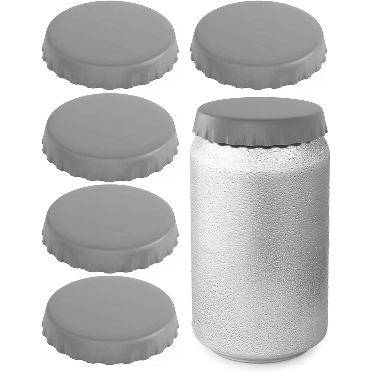 6-Pack: Silicone Can Lids Fits Standard Soda Cans Blue Kitchen Tools & Gadgets - Tophatter Daily Deals