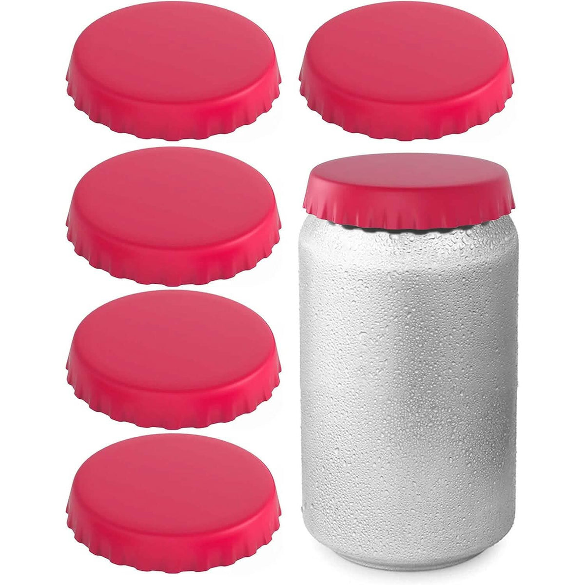 6-Pack: Silicone Can Lids Fits Standard Soda Cans Orange Kitchen Tools & Gadgets - Tophatter Daily Deals