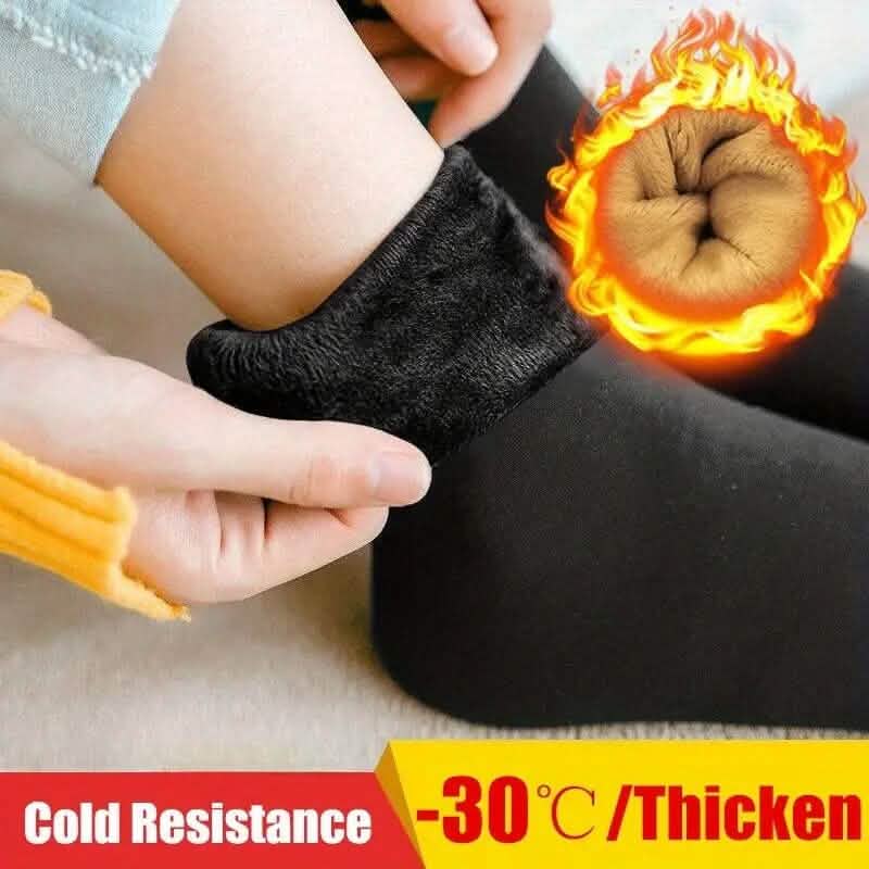 4-Pairs: Ultra-Soft Plush Lined Thermal Socks - Comfy Mid Tube Socks - Black Women's Socks & Hosiery - Tophatter Daily Deals