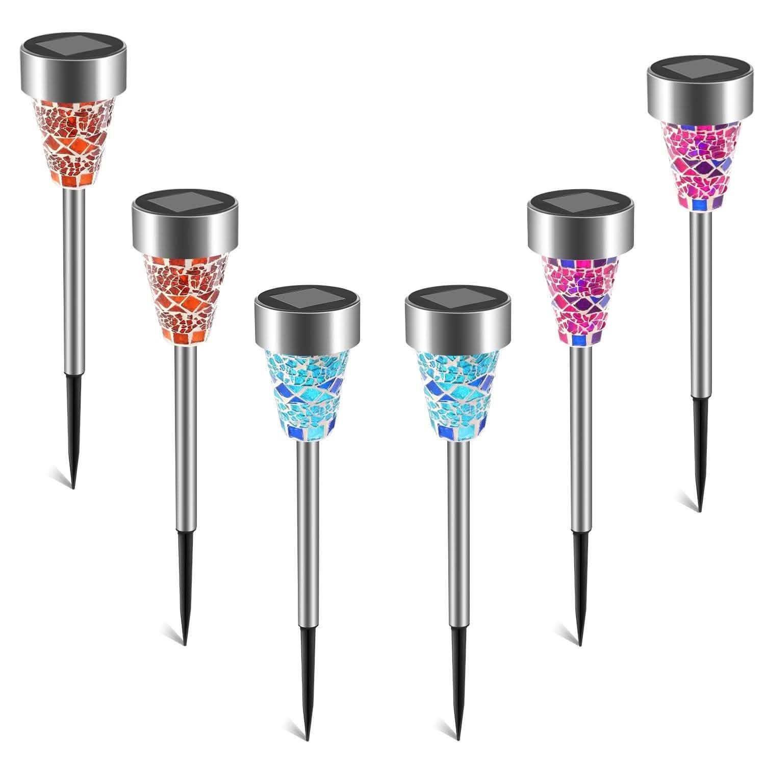 6-Pack: Solar Garden Lights IP44 Water Resistant Outdoor Lighting - Tophatter Daily Deals