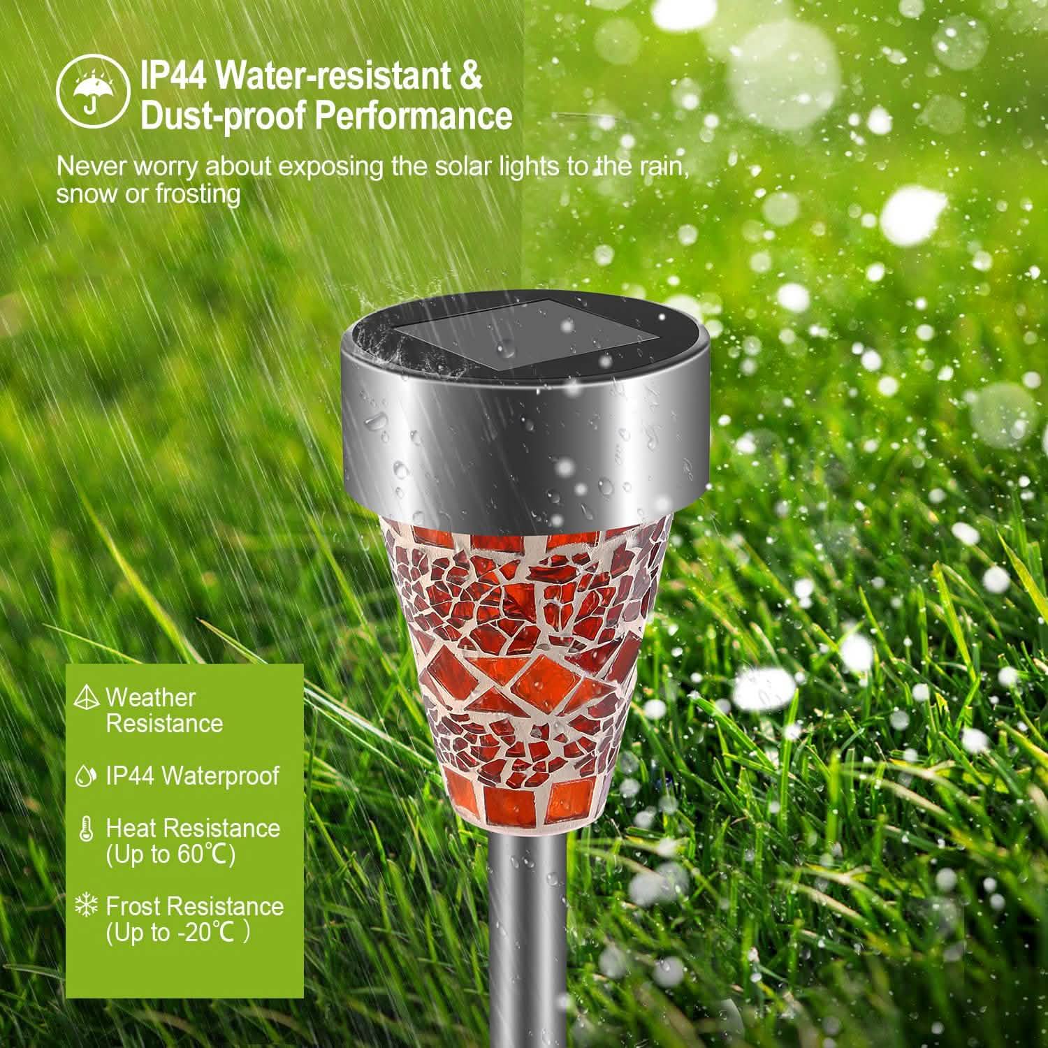 6-Pack: Solar Garden Lights IP44 Water Resistant Outdoor Lighting - Tophatter Daily Deals