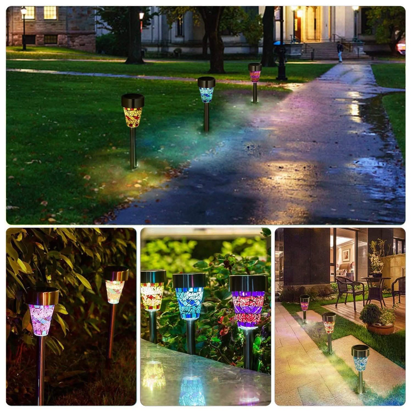 6-Pack: Solar Garden Lights IP44 Water Resistant Outdoor Lighting - Tophatter Daily Deals