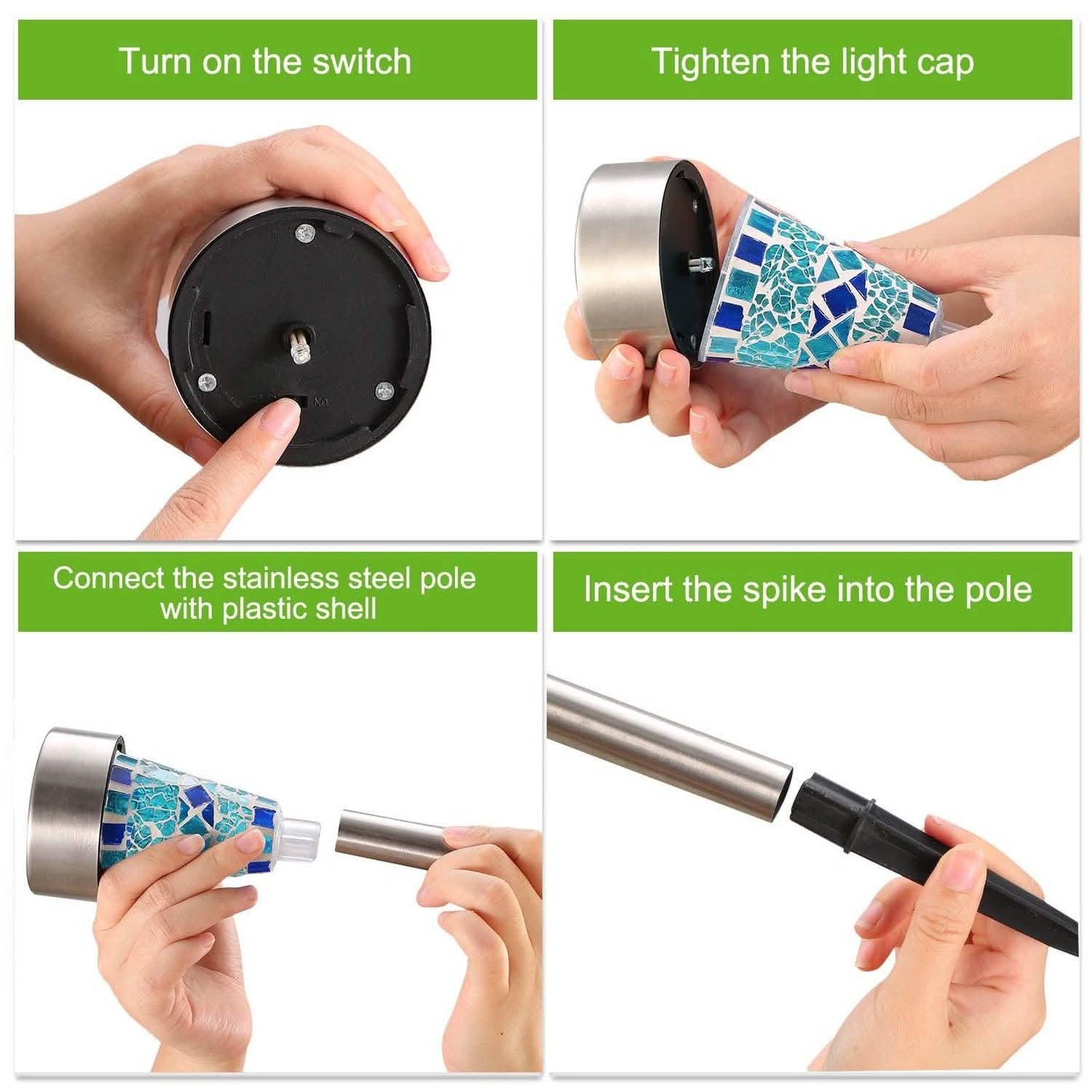 6-Pack: Solar Garden Lights IP44 Water Resistant Outdoor Lighting - Tophatter Daily Deals