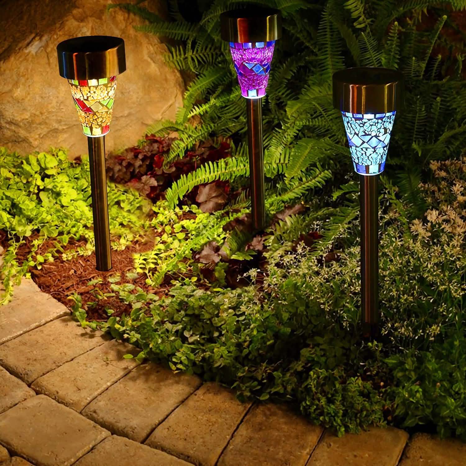6-Pack: Solar Garden Lights IP44 Water Resistant Outdoor Lighting - Tophatter Daily Deals