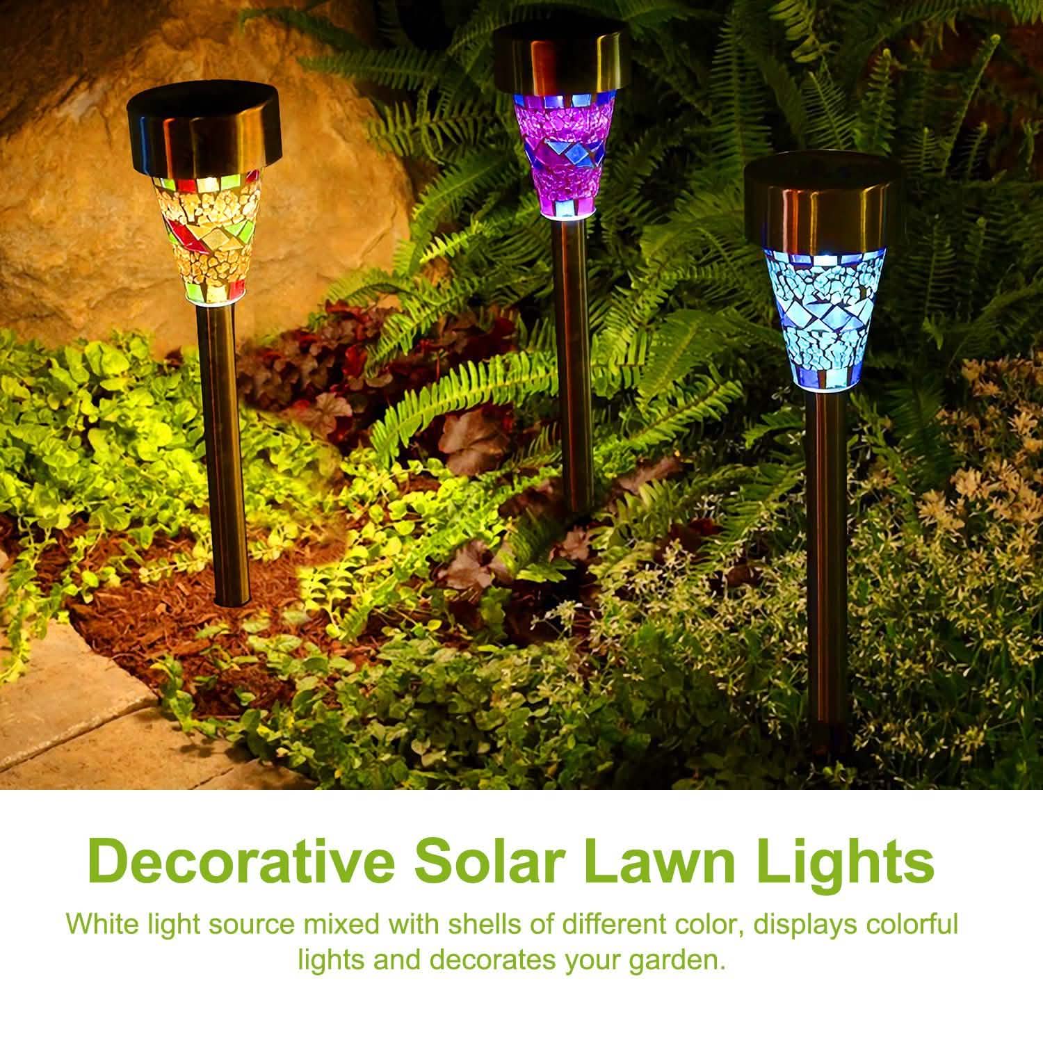 6-Pack: Solar Garden Lights IP44 Water Resistant Outdoor Lighting - Tophatter Daily Deals