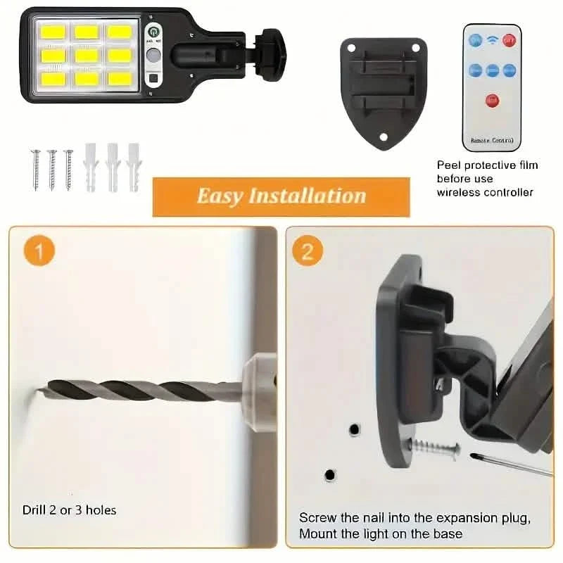 6-Pack: Solar Powered Motion Sensor Outdoor Garden Light with 108 COB LED Lights Solar Outdoor Lights - Tophatter Daily Deals