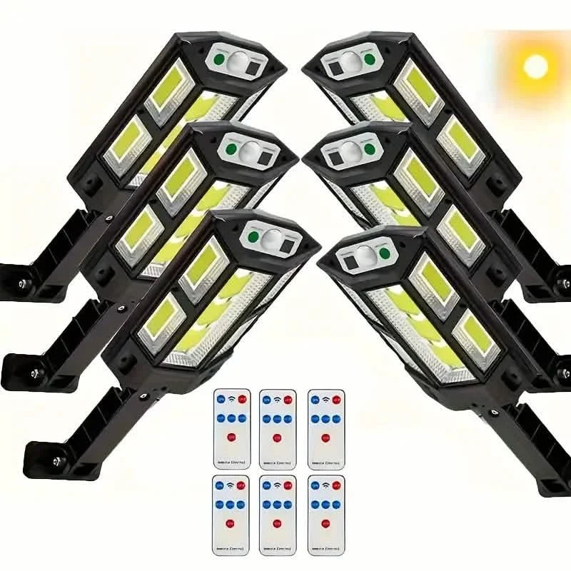6-Pack: Solar Powered Motion Sensor Outdoor Garden Light with 108 COB LED Lights Solar Outdoor Lights - Tophatter Daily Deals