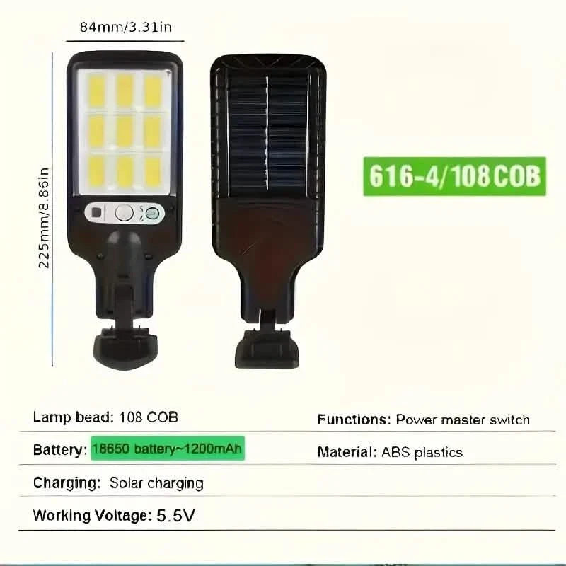 6-Pack: Solar Powered Motion Sensor Outdoor Garden Light with 108 COB LED Lights Solar Outdoor Lights - Tophatter Daily Deals