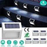 6-Pack: Solar Step Lights Outdoor Lighting - Tophatter Daily Deals