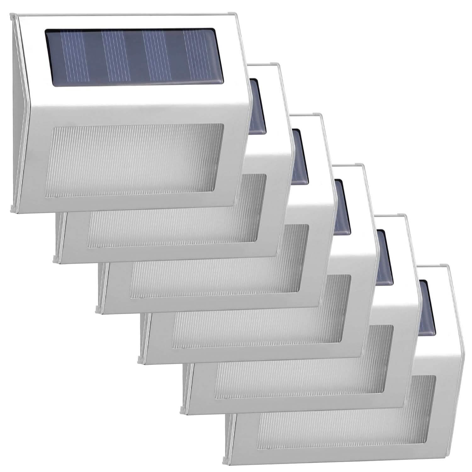 6-Pack: Solar Step Lights Outdoor Lighting - Tophatter Daily Deals