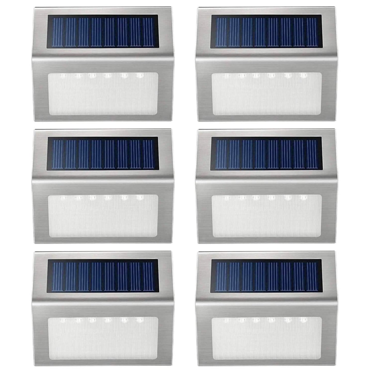 6-Pack: Solar Step Lights Outdoor Lighting - Tophatter Daily Deals