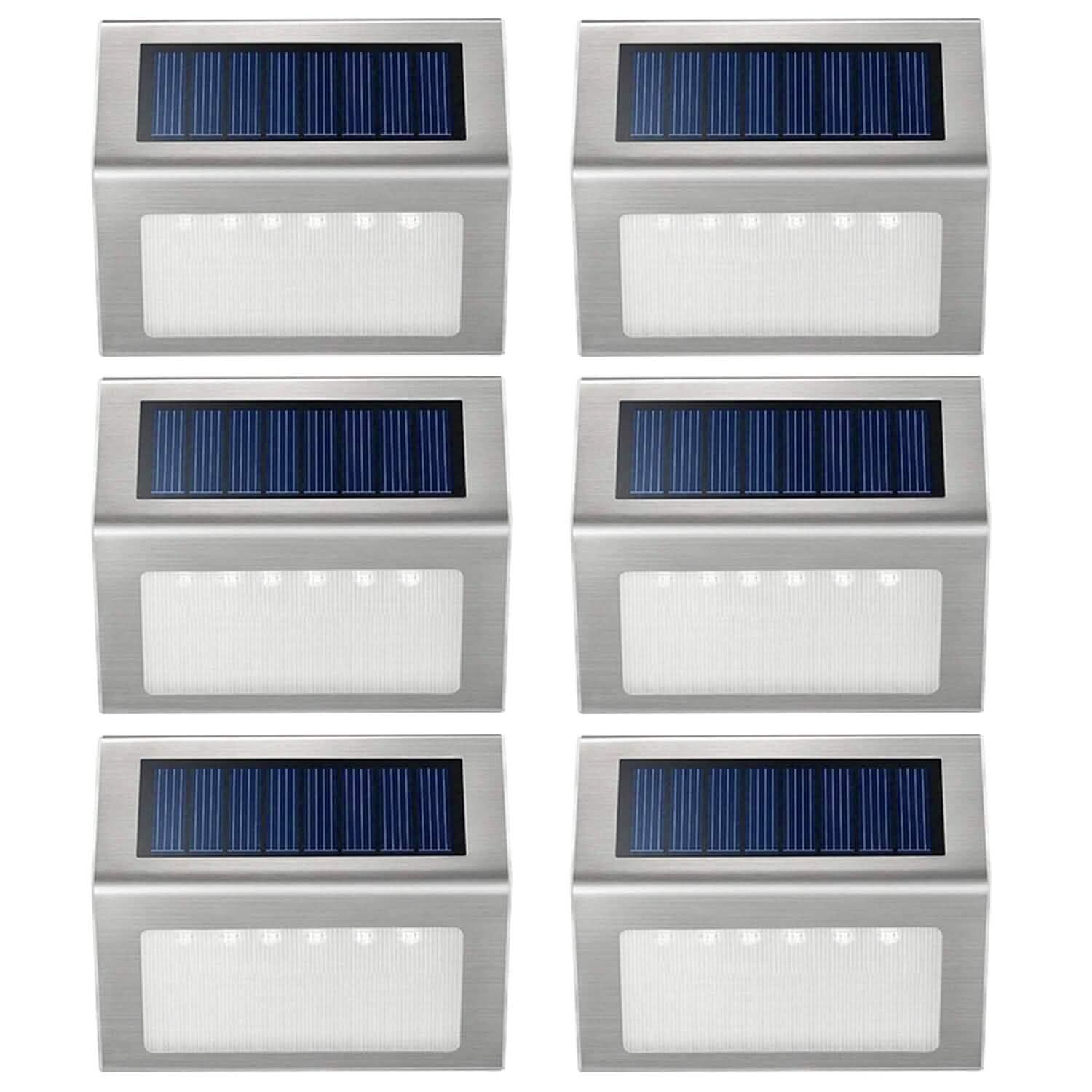 6-Pack: Solar Step Lights Outdoor Lighting - Tophatter Daily Deals