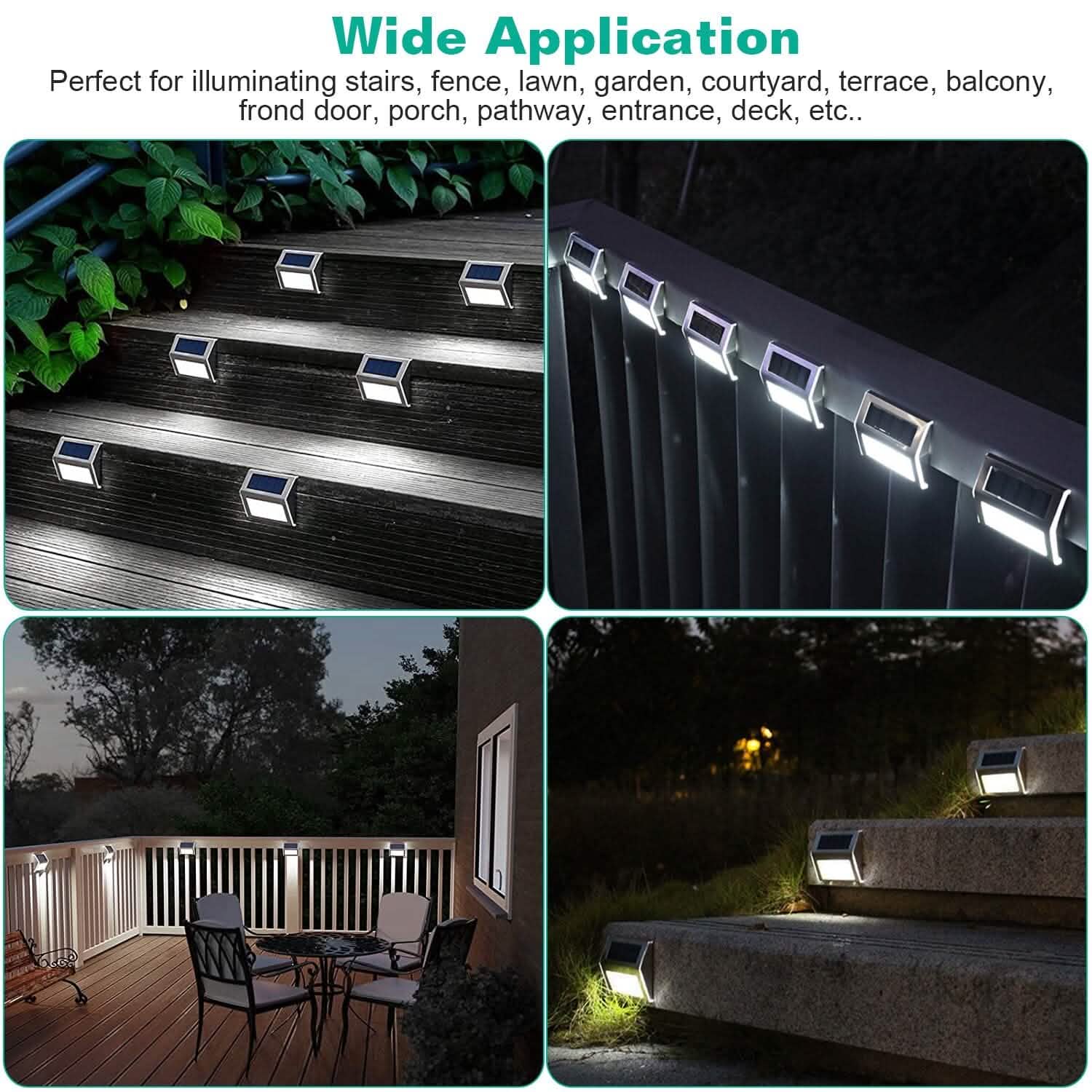 6-Pack: Solar Step Lights Outdoor Lighting - Tophatter Daily Deals