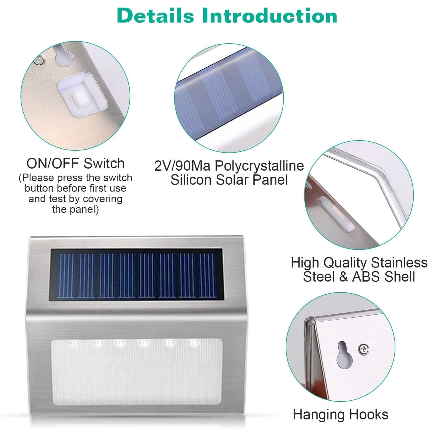 6-Pack: Solar Step Lights Outdoor Lighting - Tophatter Daily Deals