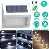 6-Pack: Solar Step Lights Outdoor Lighting - Tophatter Daily Deals