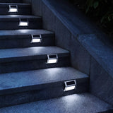 6-Pack: Solar Step Lights Outdoor Lighting - Tophatter Daily Deals