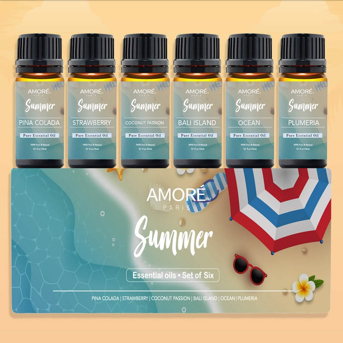 6-Pack: Summer Vibe Fresh Scented Aromatherapy Essential Oil For Diffusers Humidifiers Health & Wellness - Tophatter Daily Deals