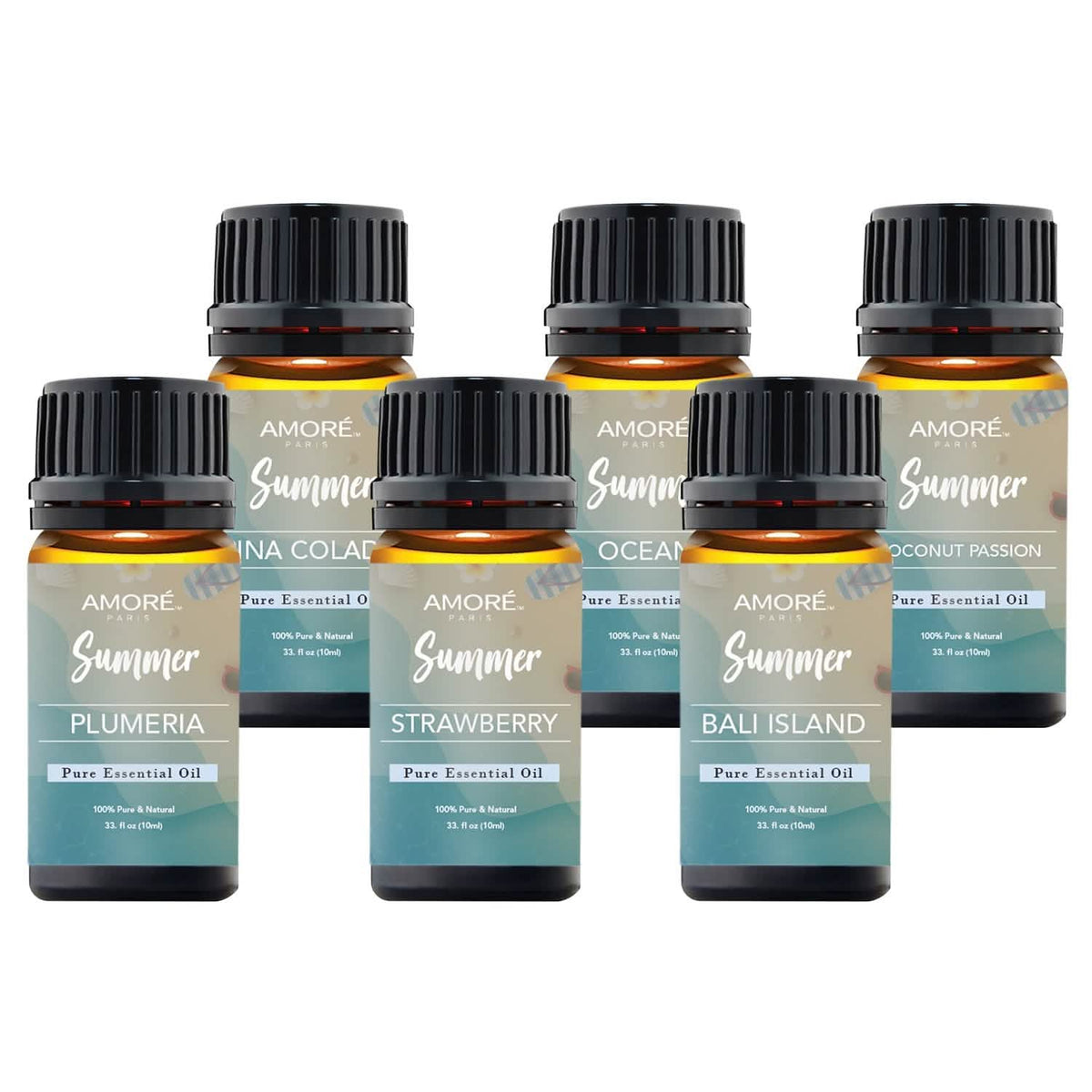 6-Pack: Summer Vibe Fresh Scented Aromatherapy Essential Oil For Diffusers Humidifiers Health & Wellness - Tophatter Daily Deals