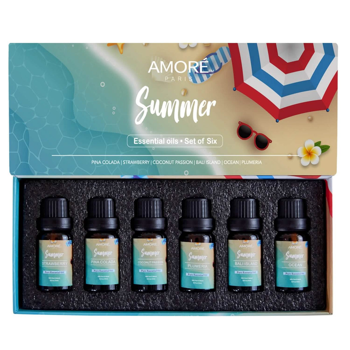 6-Pack: Summer Vibe Fresh Scented Aromatherapy Essential Oil For Diffusers Humidifiers Health & Wellness - Tophatter Daily Deals