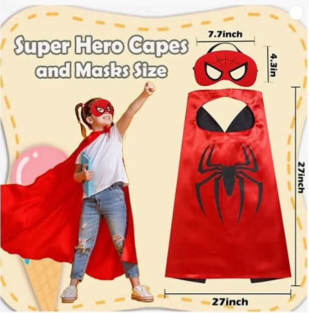 6-Pack: Superhero Reversible Cape & Mask Set Kids' & Baby Clothing - Tophatter Daily Deals