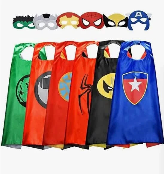 6-Pack: Superhero Reversible Cape & Mask Set Kids' & Baby Clothing - Tophatter Daily Deals