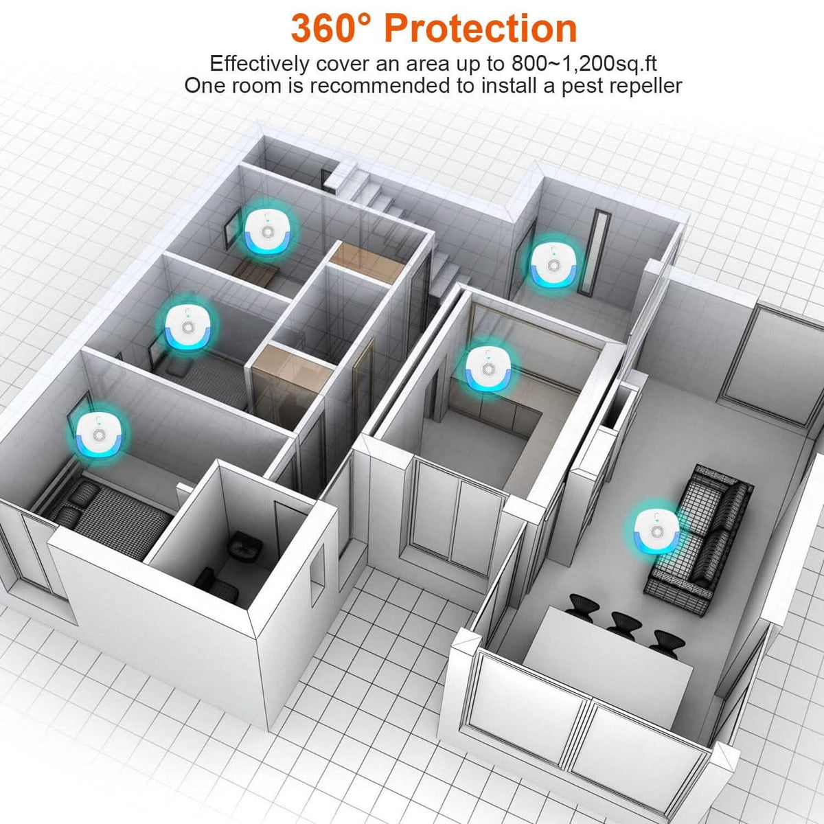 6-Pack: Ultrasonic Pest Repellers Plug-In Indoor Pest Control Mouse Repellent Pest Control - Tophatter Daily Deals