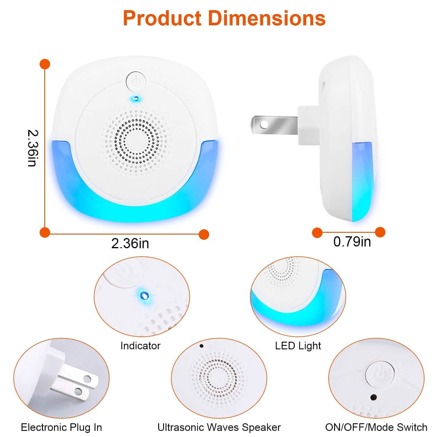 6-Pack: Ultrasonic Pest Repellers Plug-In Indoor Pest Control Mouse Repellent Pest Control - Tophatter Daily Deals