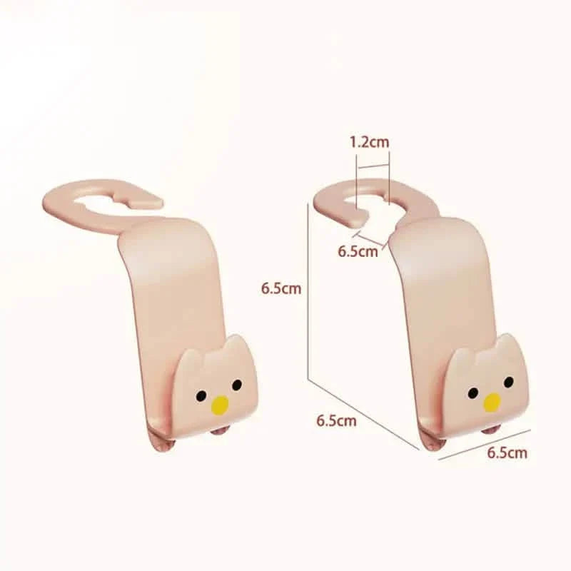 6-Pack: Universal Car Seat Hanger Hooks Cute Cartoon Double-hook Automotive - Tophatter Daily Deals
