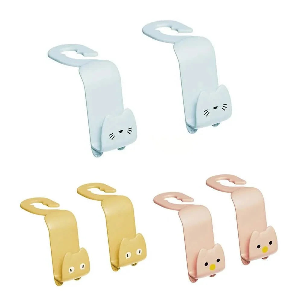 6-Pack: Universal Car Seat Hanger Hooks Cute Cartoon Double-hook Automotive - Tophatter Daily Deals