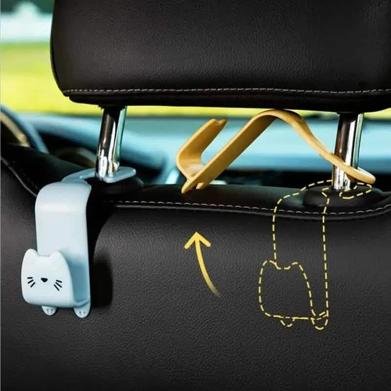 6-Pack: Universal Car Seat Hanger Hooks Cute Cartoon Double-hook Automotive - Tophatter Daily Deals