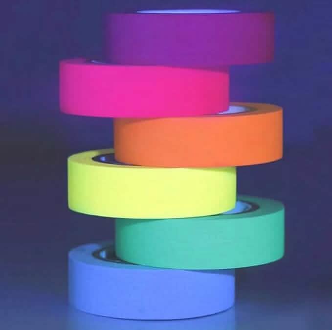 6-Pack: UV Gaffer Fluorescent Party Tape Blacklight Reactive Glow In The Dark Tape Seasonal Decor - Tophatter Daily Deals