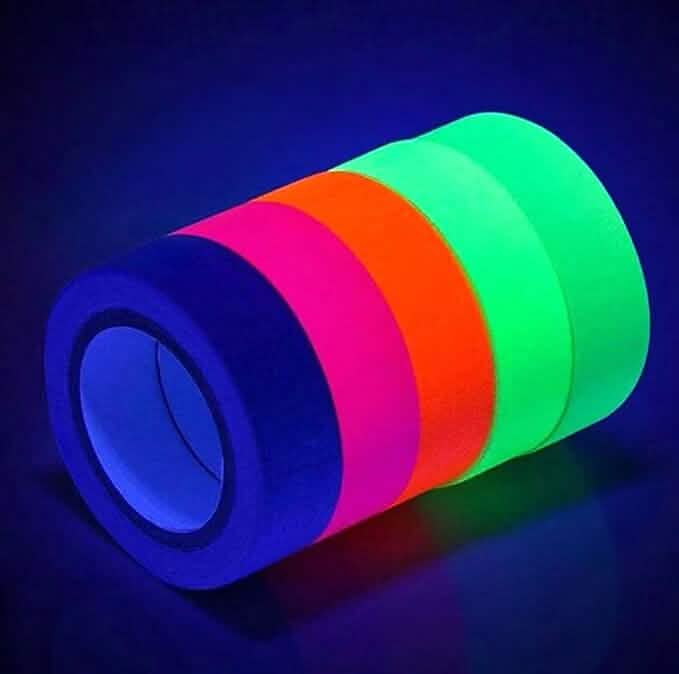 6-Pack: UV Gaffer Fluorescent Party Tape Blacklight Reactive Glow In The Dark Tape Seasonal Decor - Tophatter Daily Deals