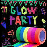 6-Pack: UV Gaffer Fluorescent Party Tape Blacklight Reactive Glow In The Dark Tape Seasonal Decor - Tophatter Daily Deals