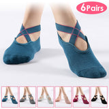 6-Pack: Women Yoga Socks with Straps Non-Slip Grips Women's Socks & Hosiery - Tophatter Daily Deals