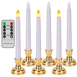 6-Packs: Flameless Taper Candles with 4 Light Modes and Remote Control Indoor Lighting - Tophatter Daily Deals