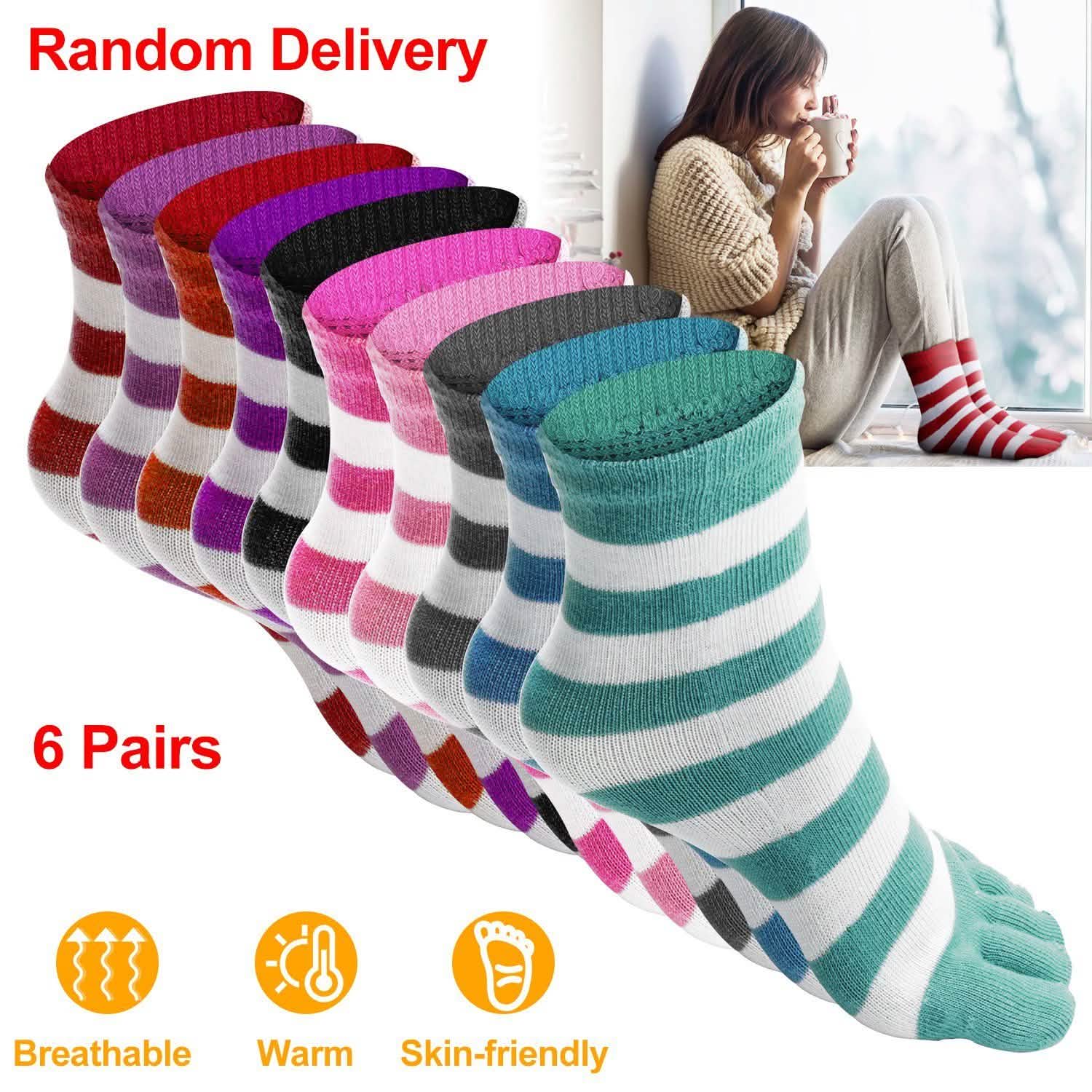 6-Pair: 5 Toes Socks Soft Breathable Ankle Socks Women's Socks & Hosiery - Tophatter Daily Deals