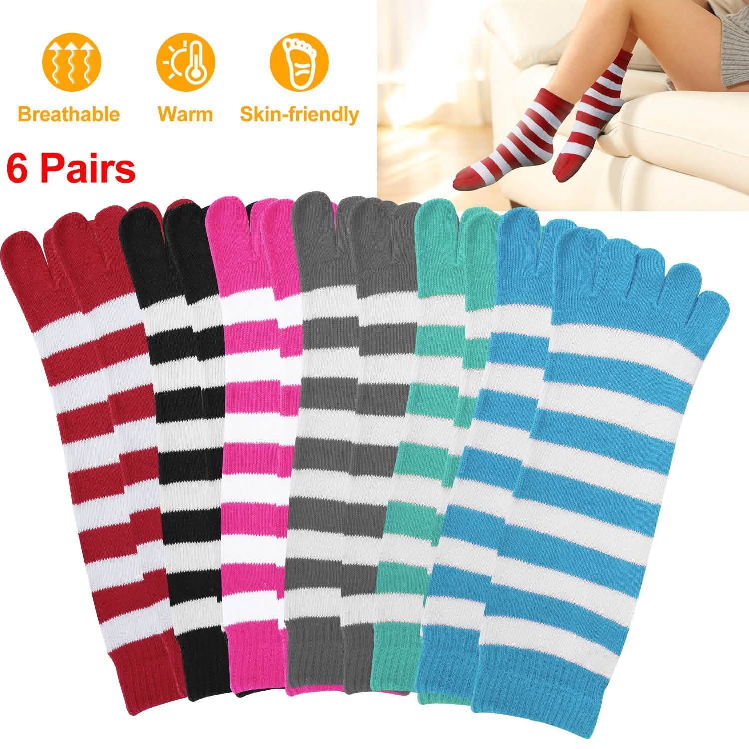 6-Pair: 5 Toes Socks Soft Breathable Ankle Socks Women's Socks & Hosiery - Tophatter Daily Deals