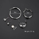 6-Pair: Women's Simple Fashion Modern Trendy Earrings Earrings - Tophatter Daily Deals