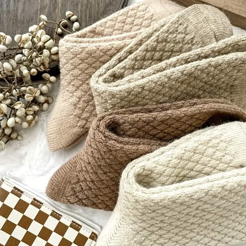 6-Pairs: Autumn and Winter Thick Warm Solid Socks Women's Socks & Hosiery - Tophatter Daily Deals