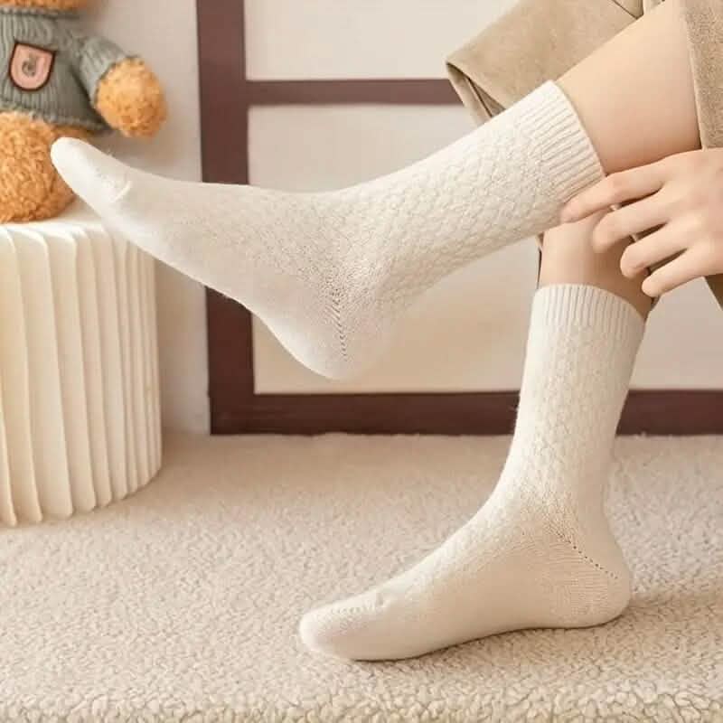 6-Pairs: Autumn and Winter Thick Warm Solid Socks Women's Socks & Hosiery - Tophatter Daily Deals