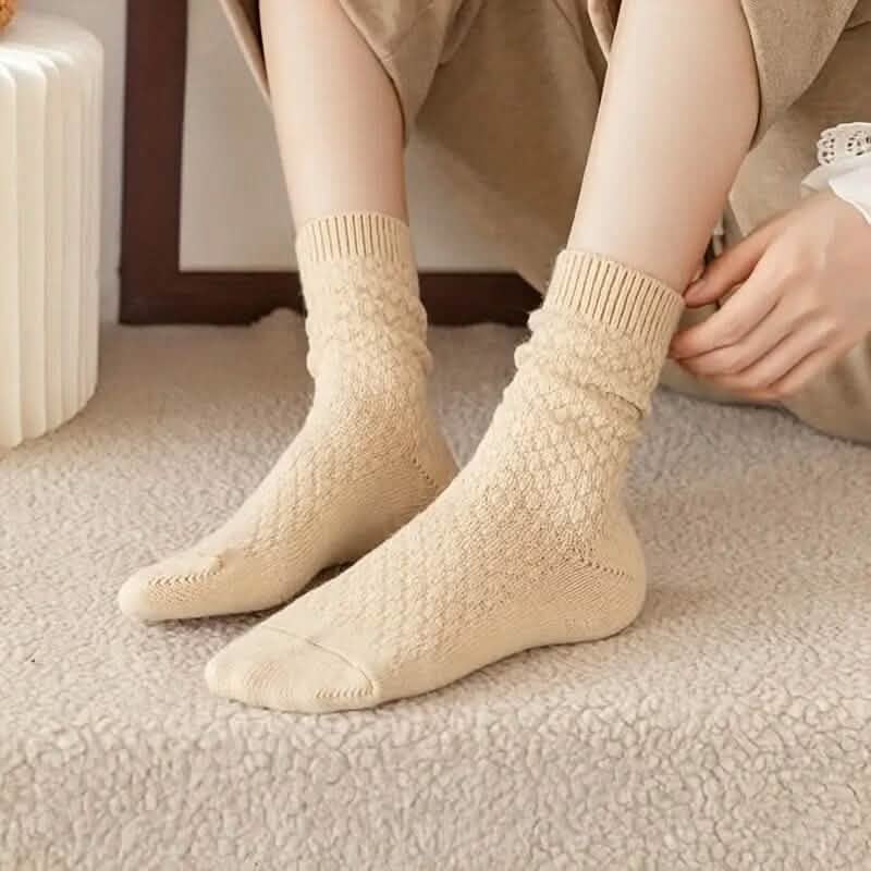 6-Pairs: Autumn and Winter Thick Warm Solid Socks Women's Socks & Hosiery - Tophatter Daily Deals