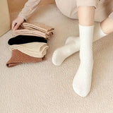 6-Pairs: Autumn and Winter Thick Warm Solid Socks Women's Socks & Hosiery - Tophatter Daily Deals