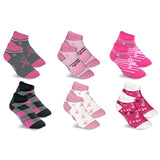 6-Pairs: Breast Cancer Awareness Ankle Compression Socks Women's Socks & Hosiery - Tophatter Daily Deals