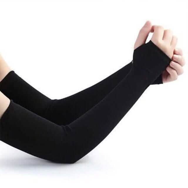 6-Pairs: Ice Silk UV Protection Arm Sleeves Black Outdoor Recreation - Tophatter Daily Deals