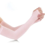 6-Pairs: Ice Silk UV Protection Arm Sleeves Pink Outdoor Recreation - Tophatter Daily Deals