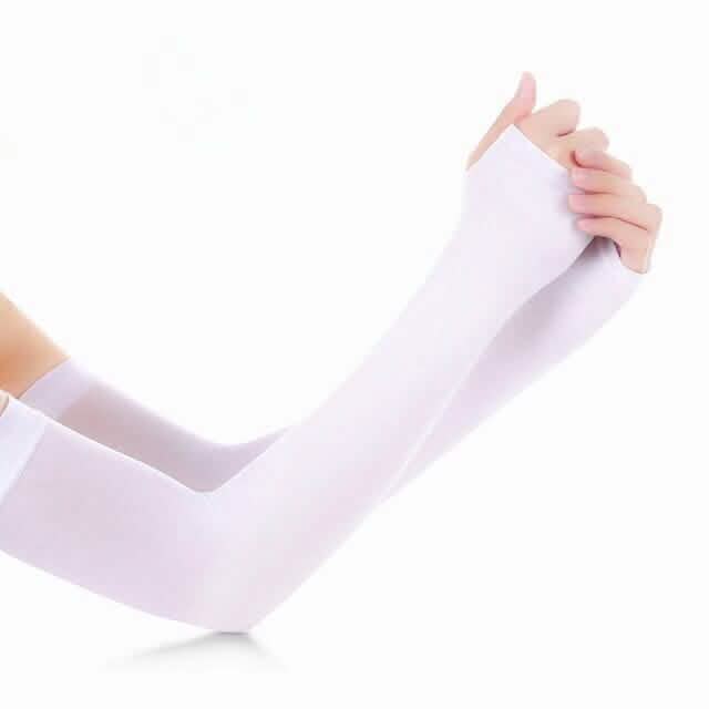 6-Pairs: Ice Silk UV Protection Arm Sleeves White Outdoor Recreation - Tophatter Daily Deals
