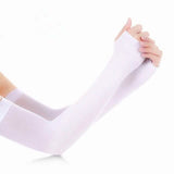 6-Pairs: Ice Silk UV Protection Arm Sleeves White Outdoor Recreation - Tophatter Daily Deals