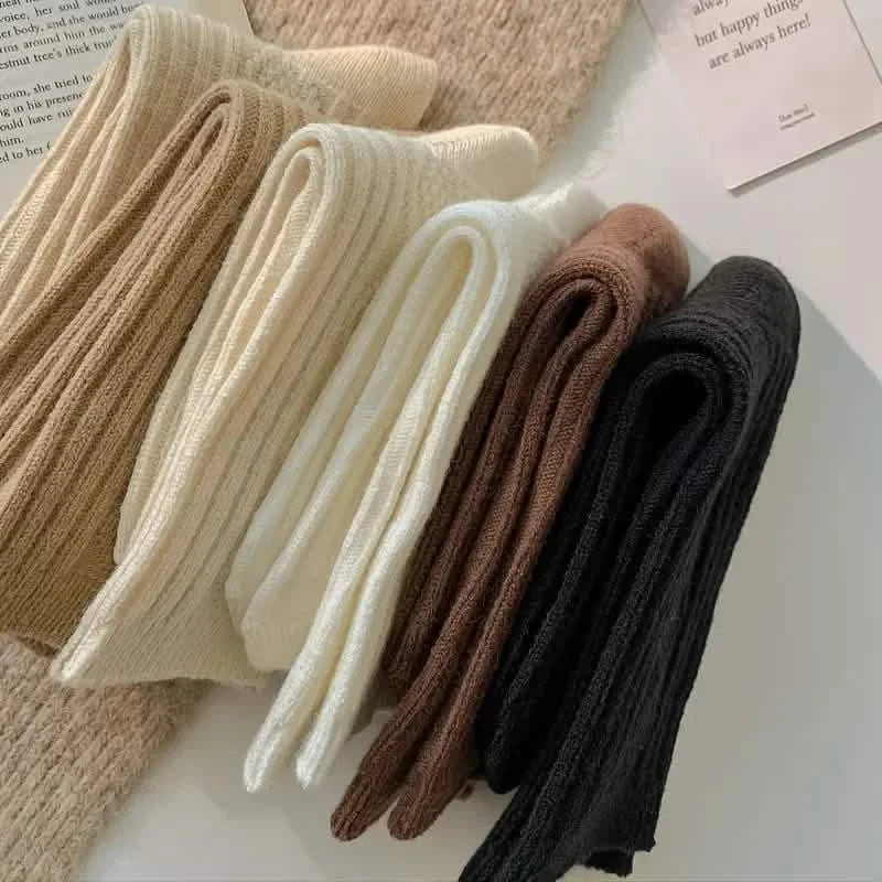 6-Pairs: Thick & Warm Cream Color Sock Women's Socks & Hosiery - Tophatter Daily Deals