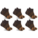 6-Pairs: Ultra V-Striped Ankle Compression Socks Copper-Infused Health & Wellness - Tophatter Daily Deals